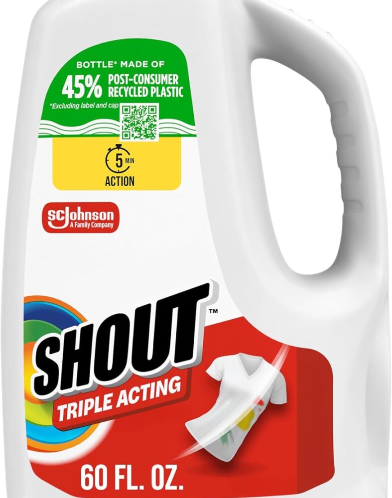 Shout Triple Acting Laundry Stain Remover Spray Refill, 60oz, (1-Pack)