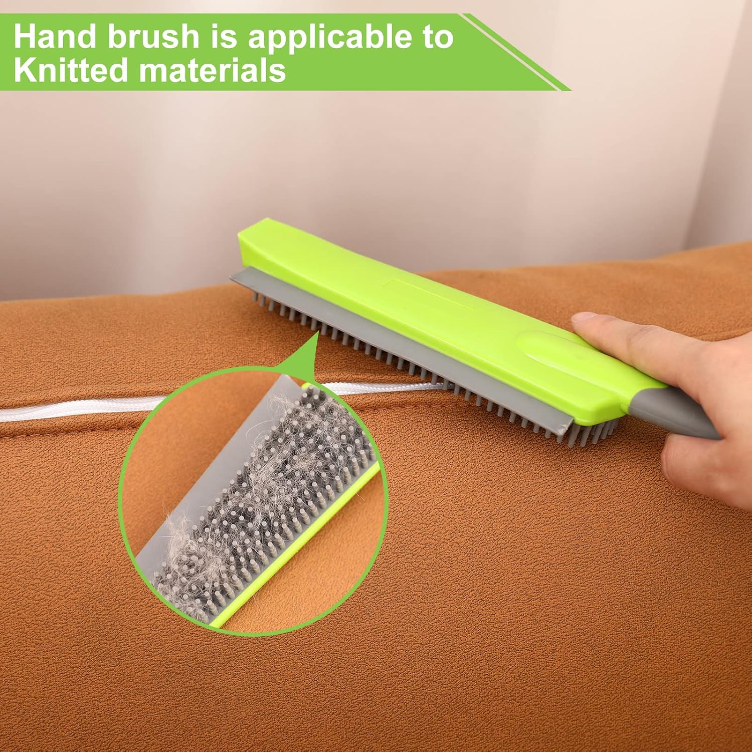 Rubber Broom with Squeegee for Carpet Pet Hair Remover,57 inch Long Handled Fur Remover Rake,Portable Detailing Lint Brush,Pet Removal Fluff Carpet, Hardwood Floor, Tile - Image 7