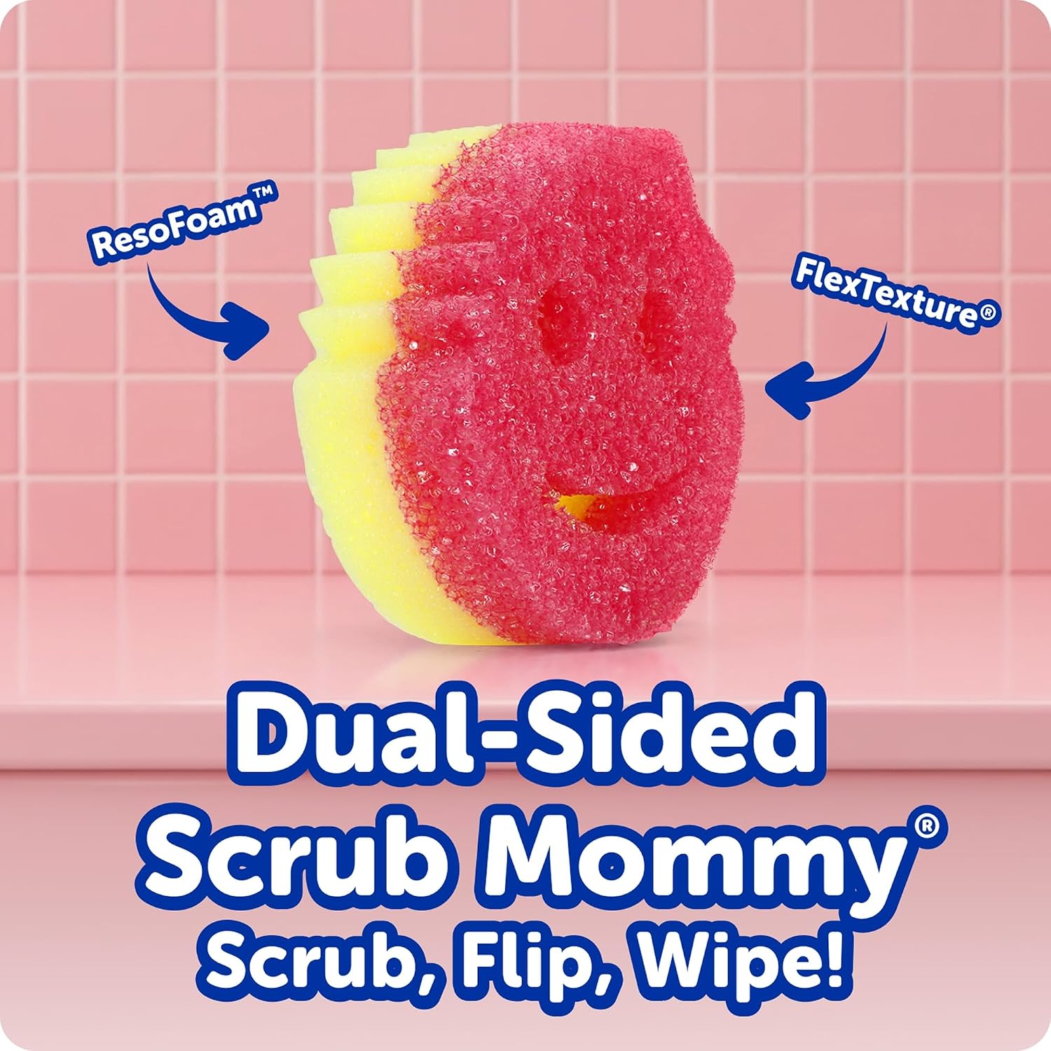 Scrub Mommy Kitchen Sponges - Dual-Sided Dish Sponges for Scrubbing - Non-Scratch Cleaning Sponges for Washing Dishes, Bathroom & Multi-Surface Cleaning - Online Exclusive (3 Count) - Image 2