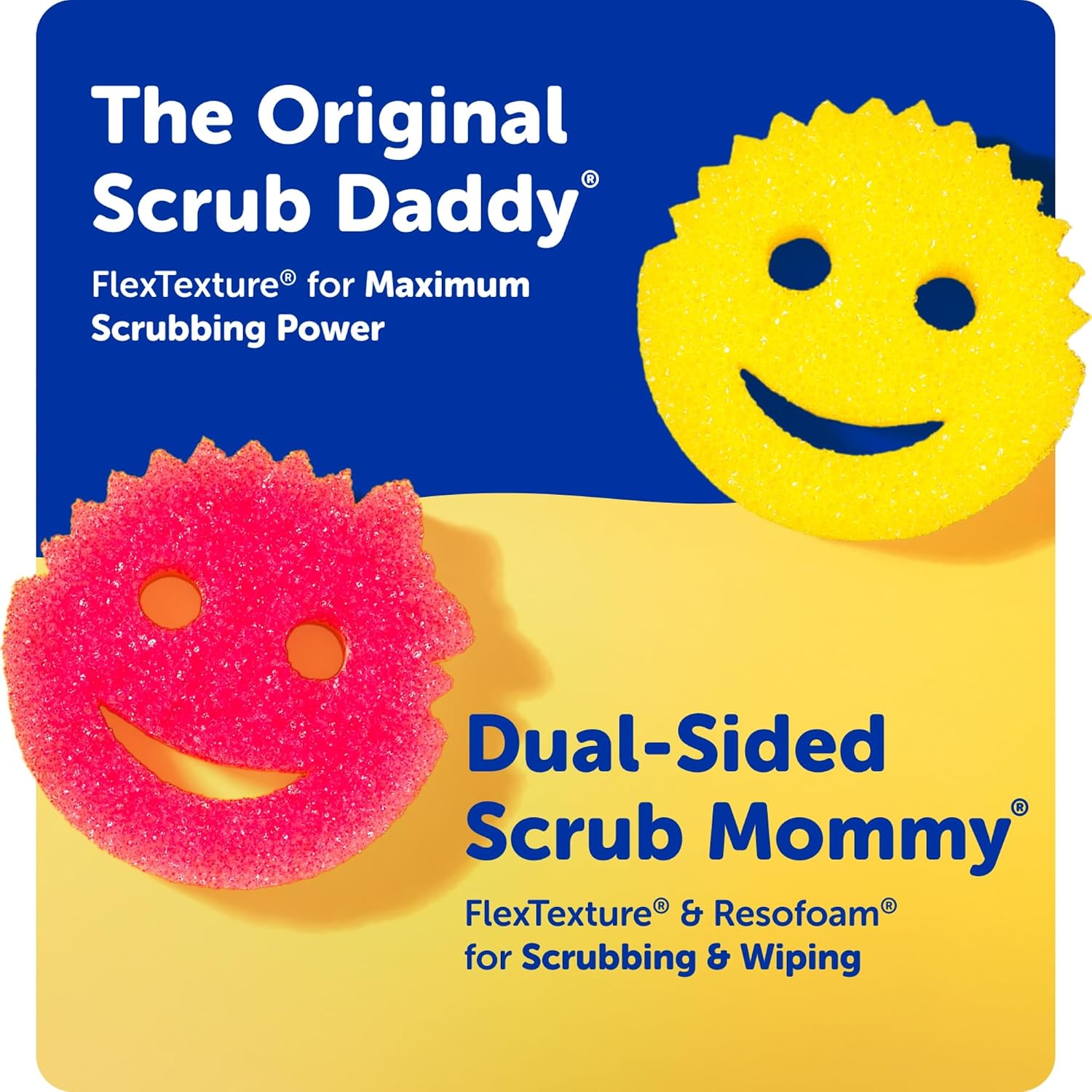 Scrub Mommy Kitchen Sponges - Dual-Sided Dish Sponges for Scrubbing - Non-Scratch Cleaning Sponges for Washing Dishes, Bathroom & Multi-Surface Cleaning - Online Exclusive (3 Count) - Image 7